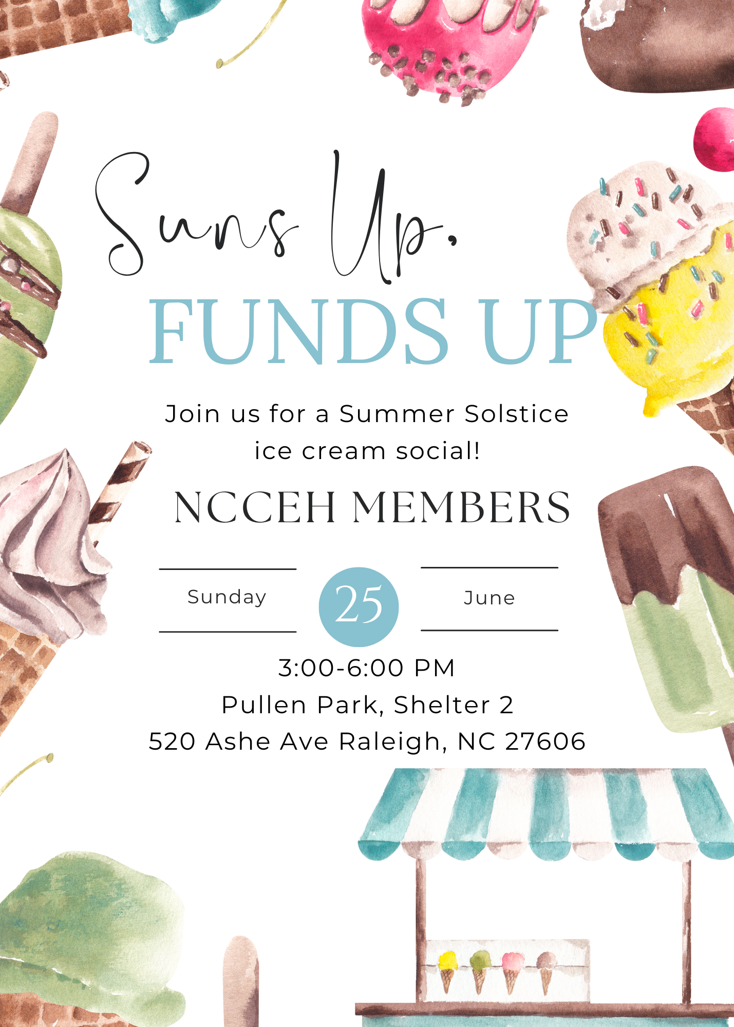 NCCEH Suns Up, Funds Up: Summer Solstice Ice Cream Social